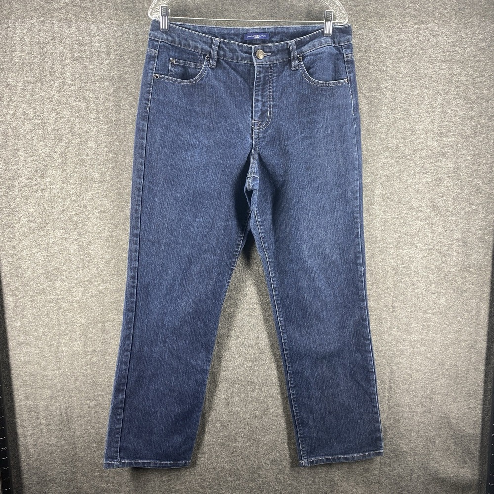 Bandolino Straight Leg Jeans Womens 12 Blue Dark Wash Stretch Denim